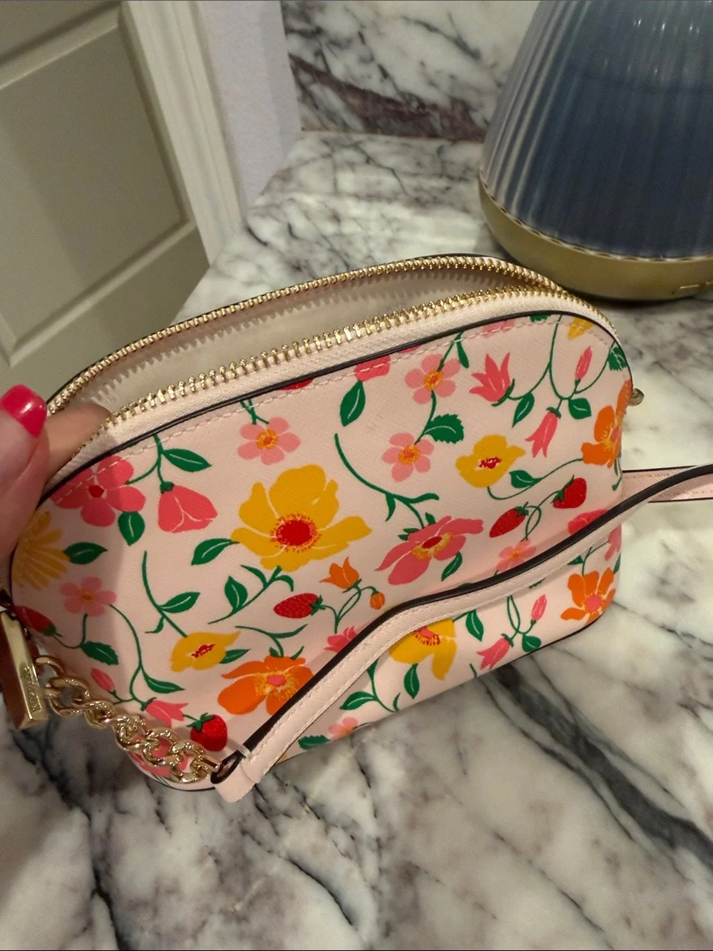 kate spade Pink Floral and Strawberry Crossbody Bag